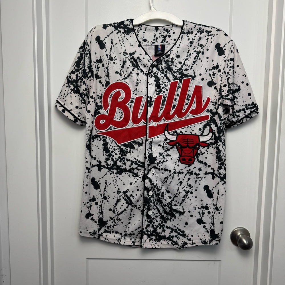 NBA Bulls Black and White Jersey